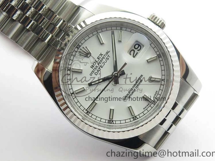 on Steel Edition 116234 Dial 36 SS 1:1 DateJust 904L White V3 SH3135 Jubilee ARF Best Bracelet 0501
